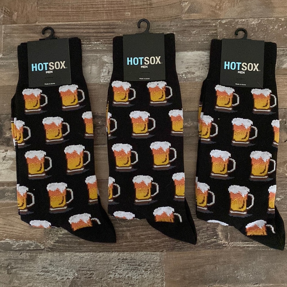 Men’s socks, beer